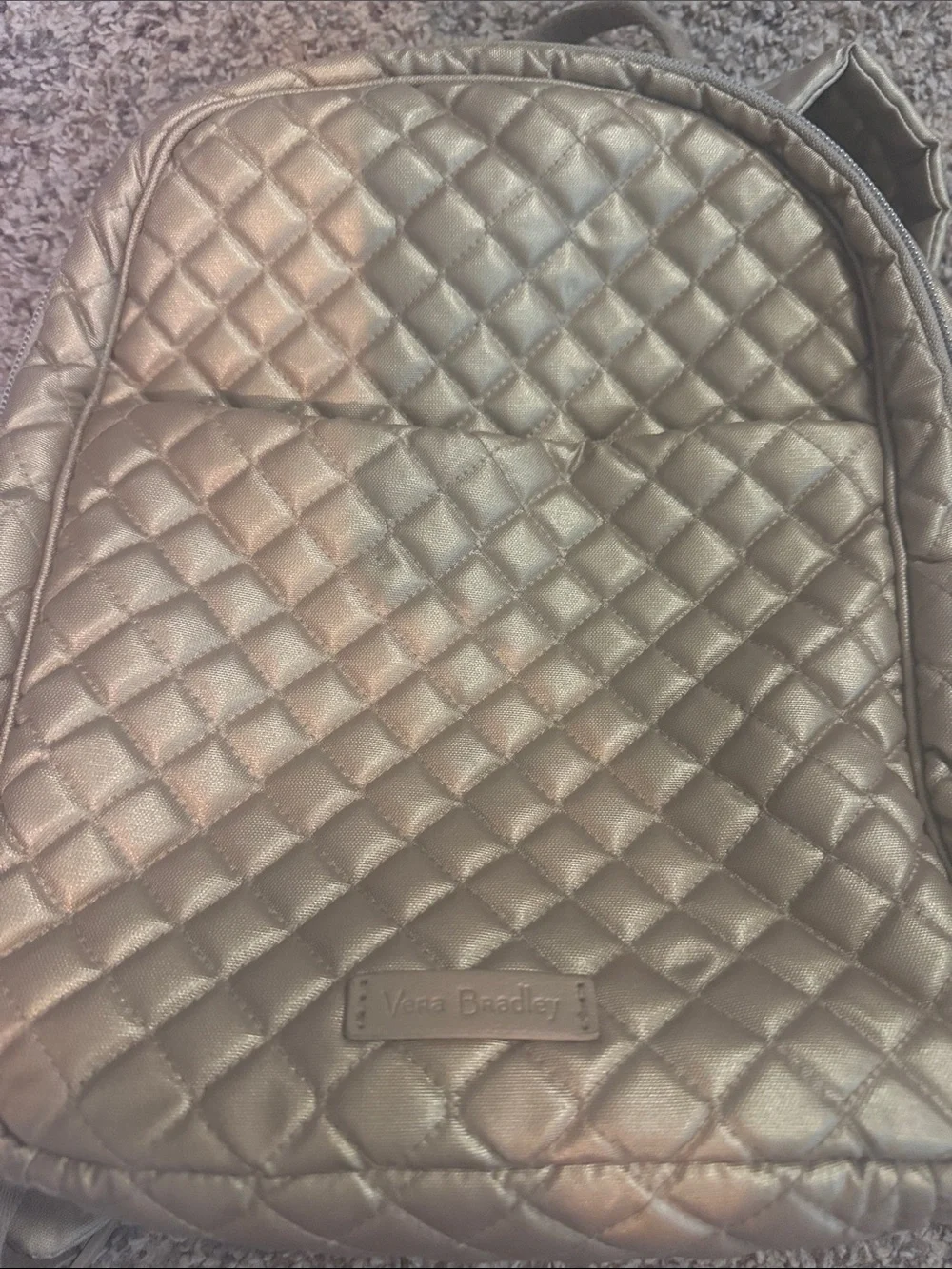 Vera Bradley Quilted Metallic Gold Backpack